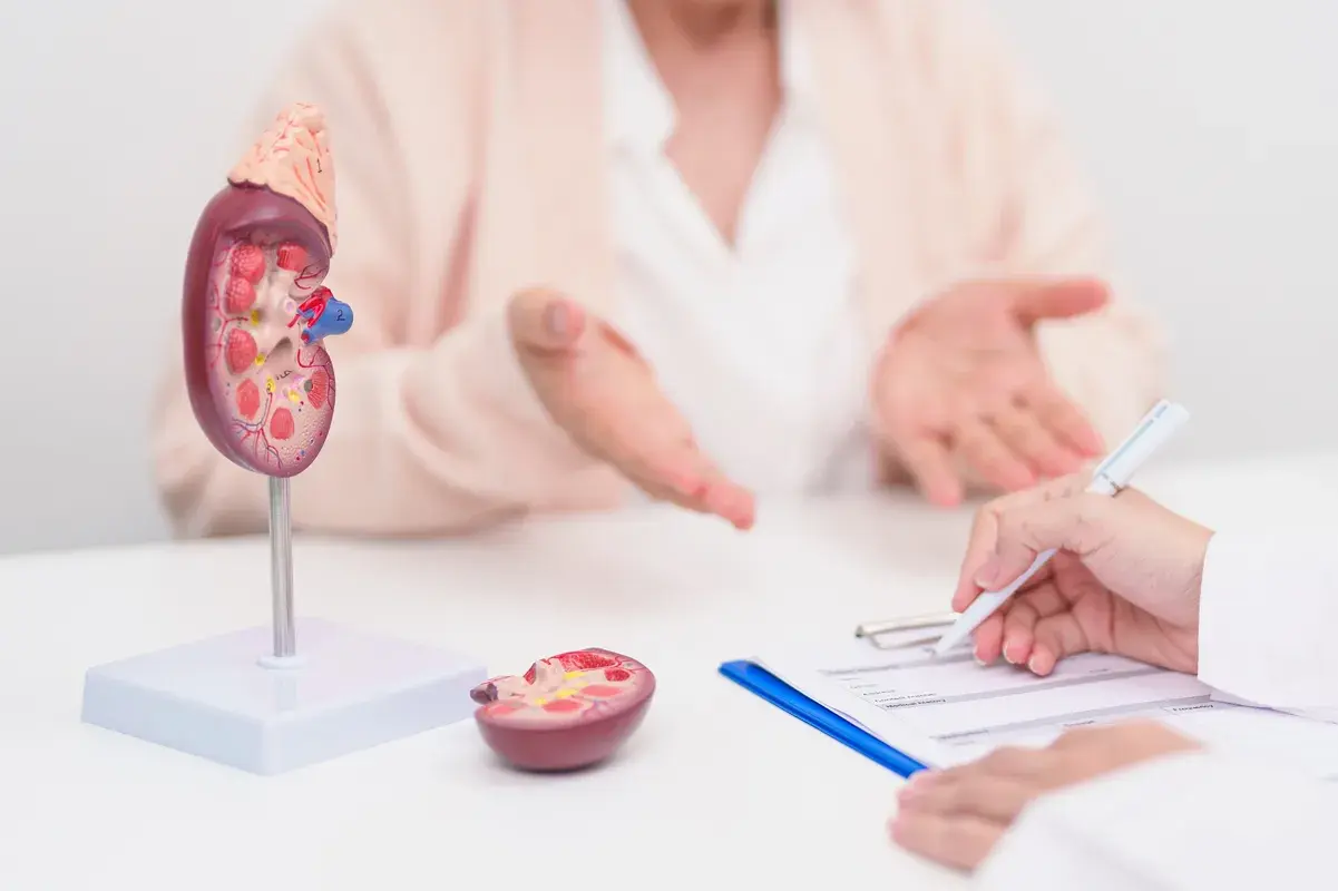 Patient discussing kidney disease care and lifestyle adjustments with a doctor