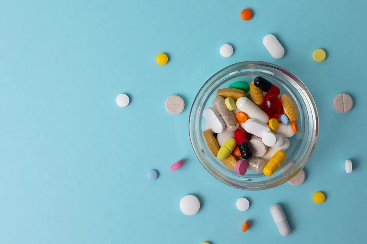 Assorted pills representing medications