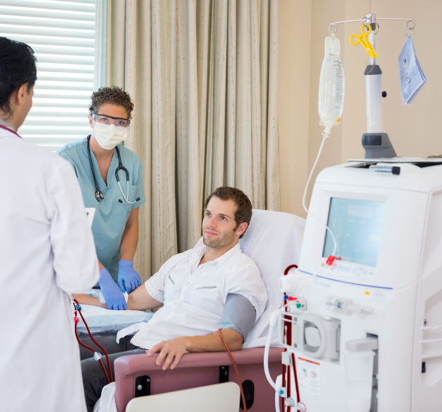 Patient undergoing hemodialysis